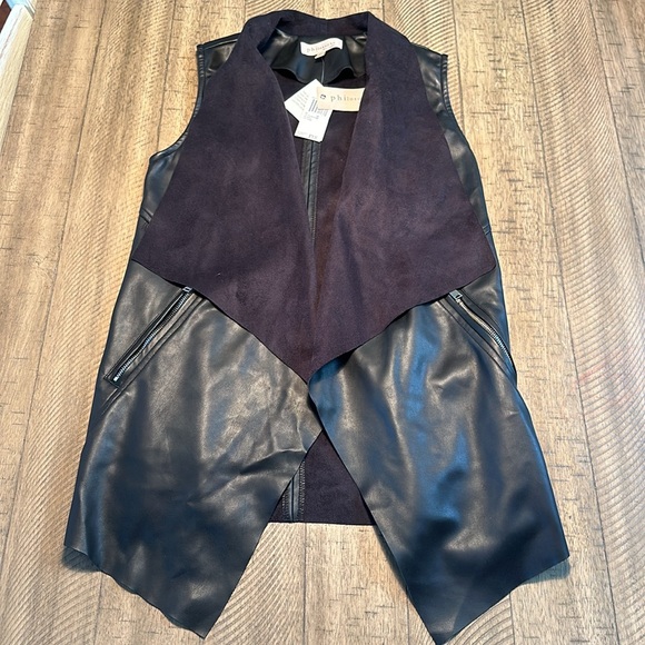 Philosophy Faux Vegan Leather Vest - Picture 1 of 6